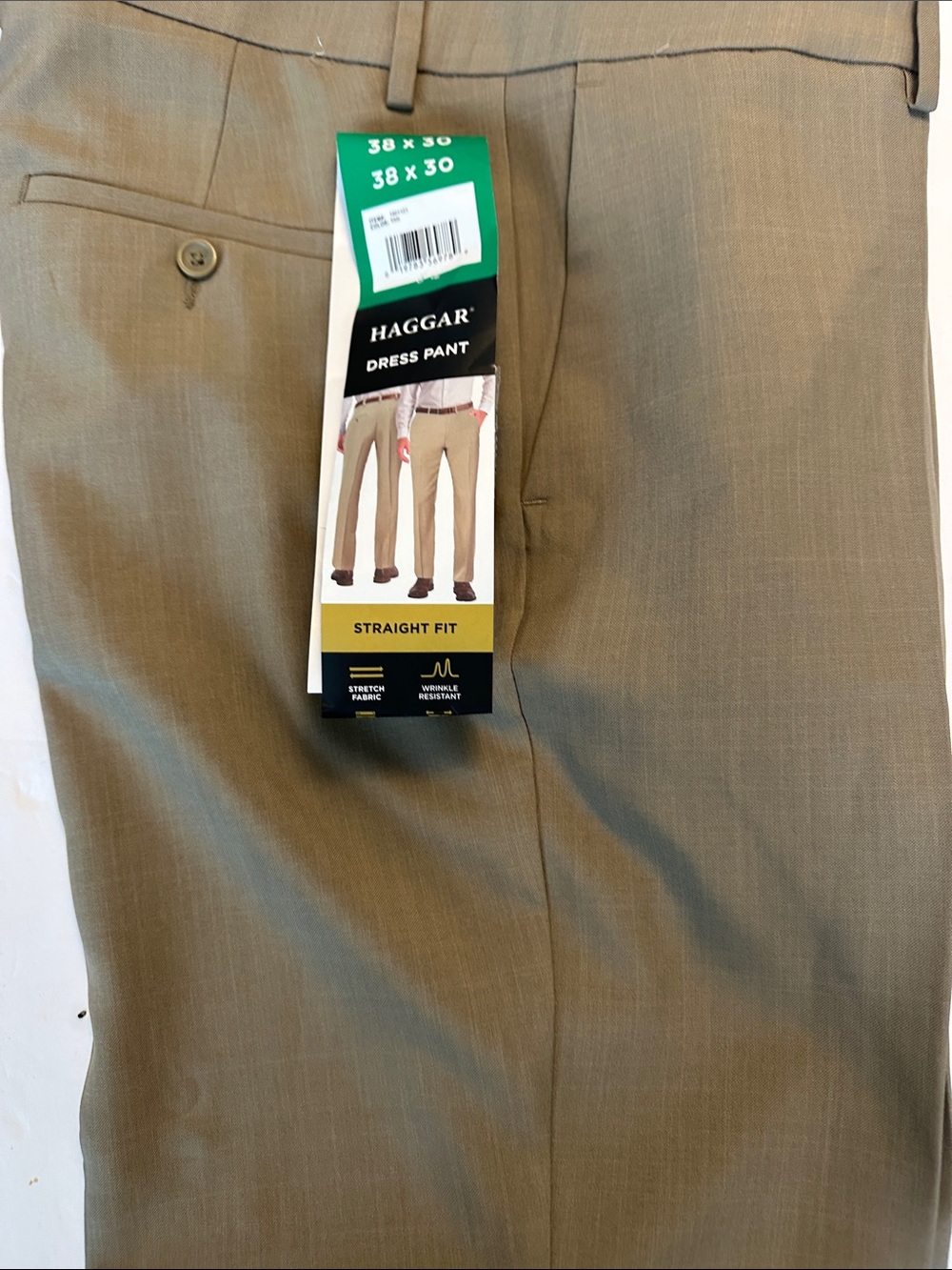 Haggar Straight Fit Dress Pants in Khaki